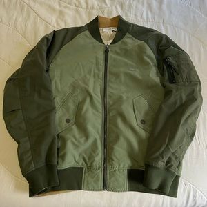 Reversible Green and Tan LACOSTE Bomber Jacket